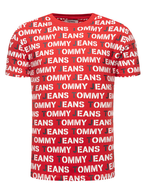 Tommy Jeans Tommy Jeans T-Shirt Tjm All Over Print Tee DM0DM07467 Červená Regular Fit