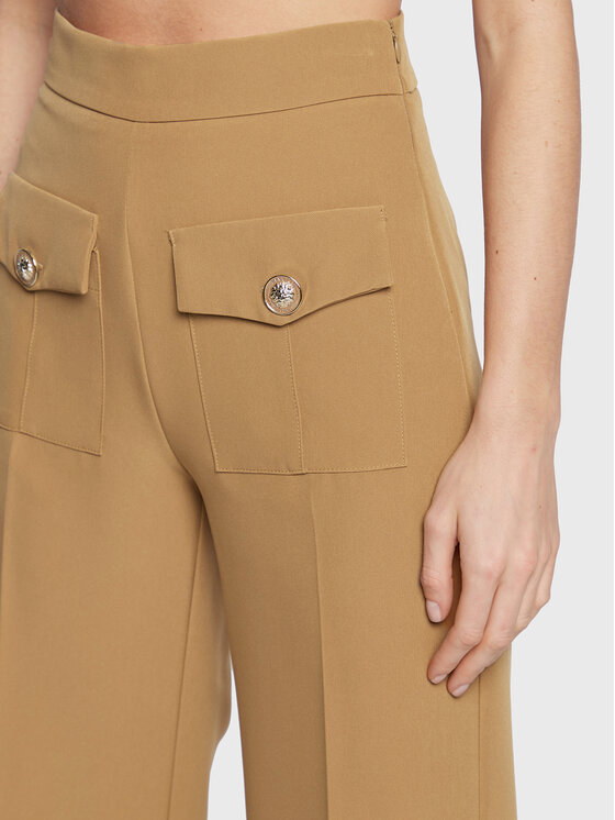 Maryley Maryley Bavlnené nohavice 22IB512/41CA Hnedá Regular Fit