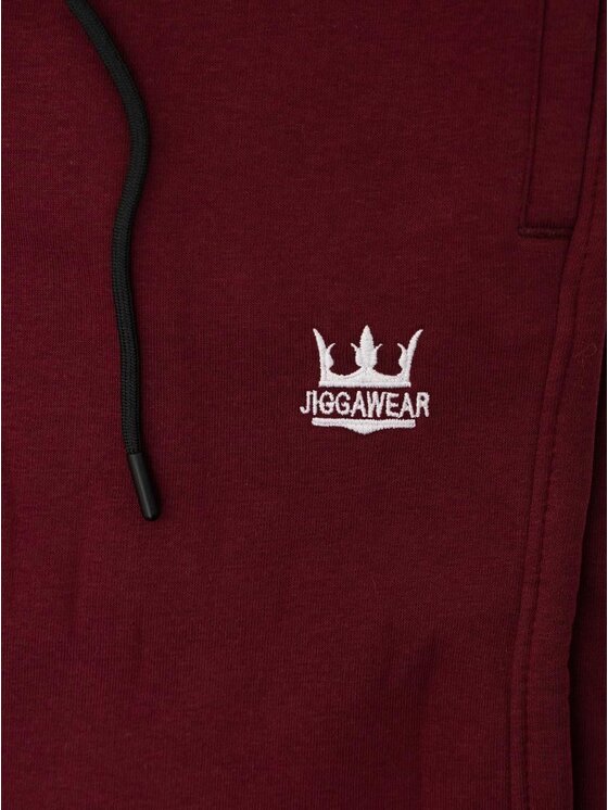 Jigga Wear Jigga Wear Spodnie dresowe Szerokie korona 131962 Bordowy Baggy Fit