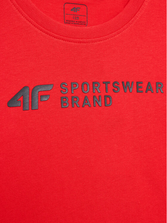4F 4F T-shirt 4FJSS23TTSHM292 Crvena Regular Fit