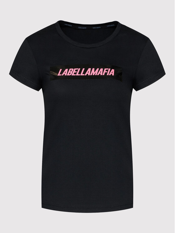 LaBellaMafia LaBellaMafia T-Shirt 21702 Czarny Regular Fit
