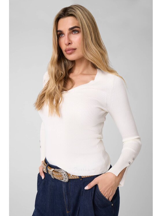 Guess Guess Sweter 183995 Biały Classic Fit