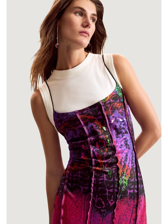 Desigual Desigual Φόρεμα καθημερινό VEST_ALAS_LACROIX Ροζ Casual Fit