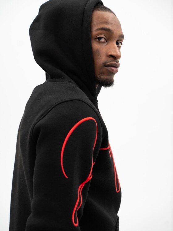 Jigga Wear Jigga Wear Bluza Bluza Z Kapturem Męska Czarna Jigga Wear Tag M Czarny Regular Fit