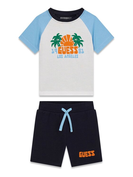 Guess Guess Σετ T-Shirt και σορτς N6GG03 K8HM4 Σκούρο μπλε Regular Fit