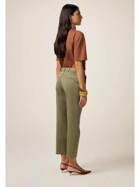 Oltre Oltre Pantaloni di tessuto P722R008636N035 Verde Regular Fit