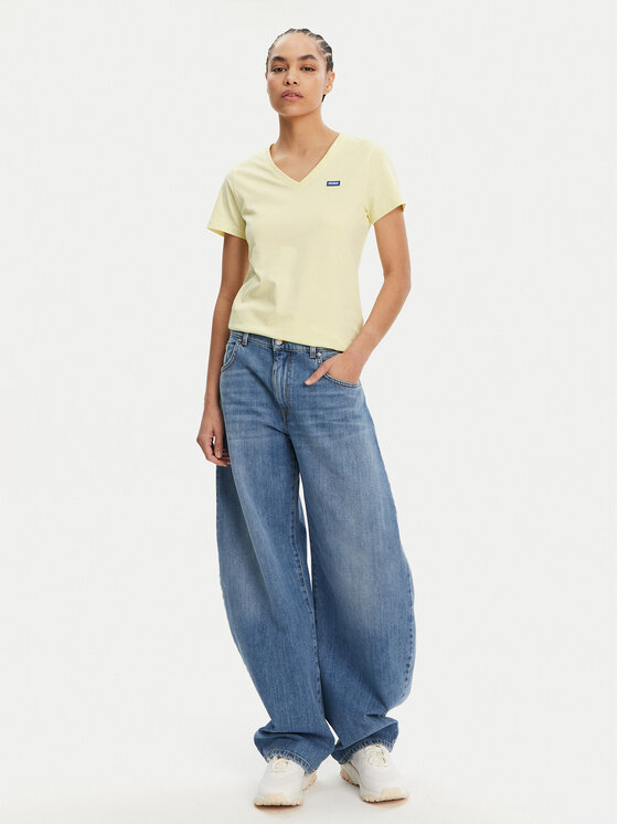 HUGO HUGO Тишърт Classic 50513667 Жълт Slim Fit