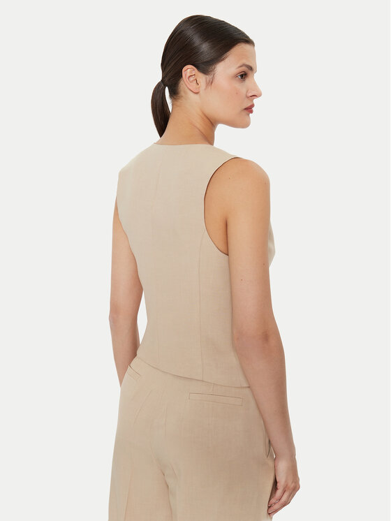 ViCOLO ViCOLO Kamizelka TB1569 Beżowy Regular Fit