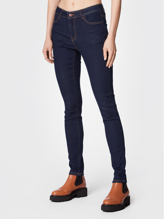 Moss Copenhagen Jeans hlače Petra 14744 Mornarsko modra Skinny Fit