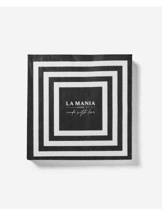 La Mania La Mania Serwetki Stripes Love Czarny