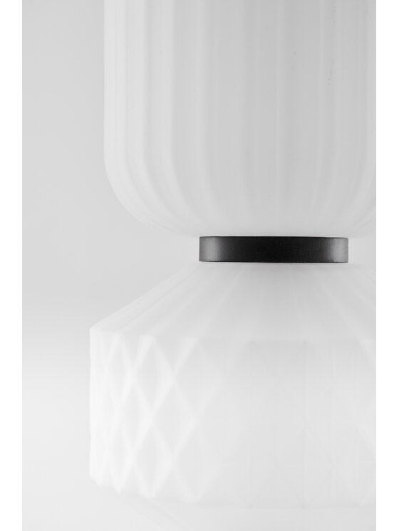 MIAhome MIAhome Lampa sufitowa LED z metalu i szkła czarna Necsar Biały