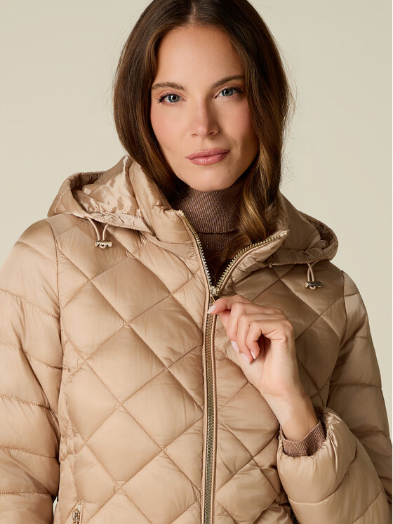 Oltre Oltre Giubbotto piumino F047R001550N002 Crema Regular Fit