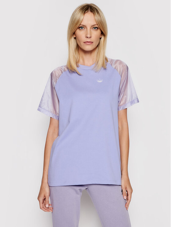 adidas T-shirt Fakten Tee GN8075 Violet Loose Fit • Modivo.fr