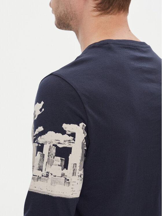 Guess Guess Longsleeve Skyline M3YI13 I3Z13 Granatowy Slim Fit