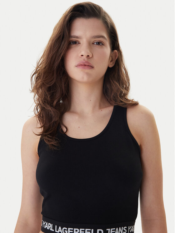 Karl Lagerfeld Jeans Karl Lagerfeld Jeans топ B1W17048 Черен Slim Fit