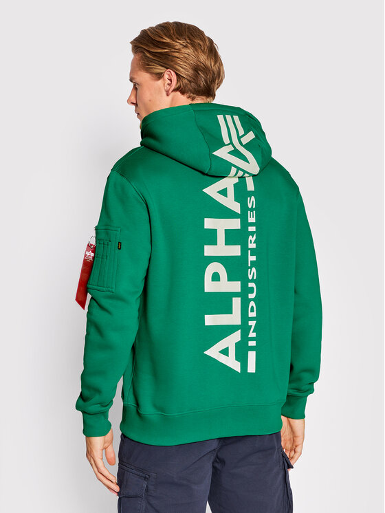 Alpha Industries Alpha Industries Bluza Back Print 178318 Zielony Regular Fit