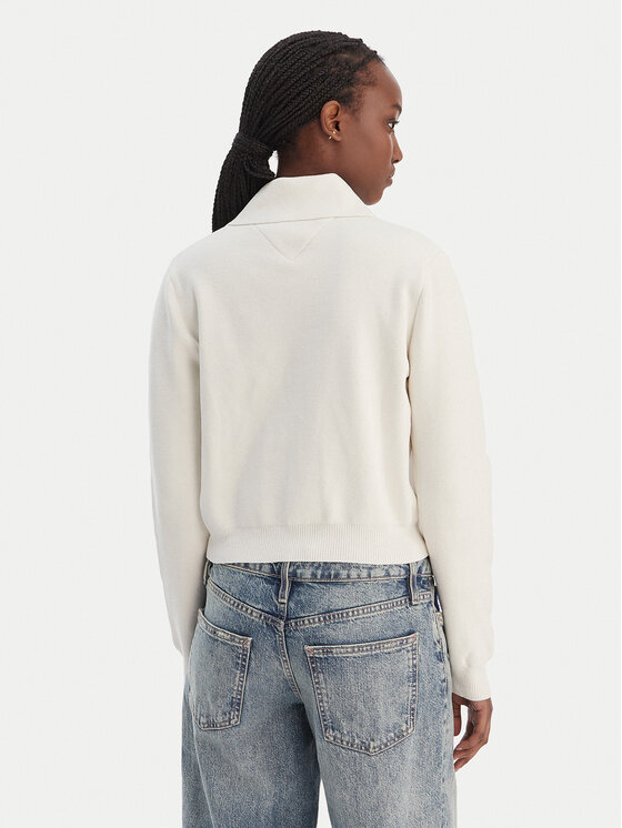 Tommy Jeans Tommy Jeans Pulóver Cozy Sript DW0DW22029 Ekru Regular Fit