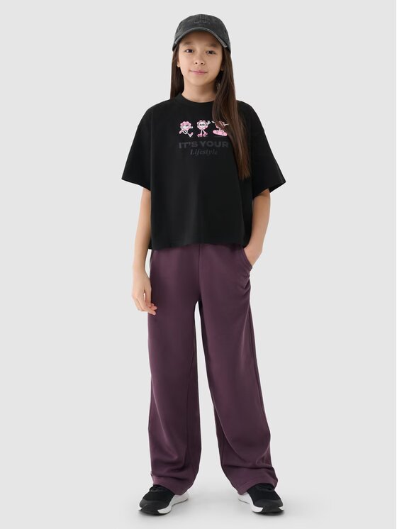 4F 4F Tričko 4FJRSS25TTSHF2587-20S Čierna Cropped Fit