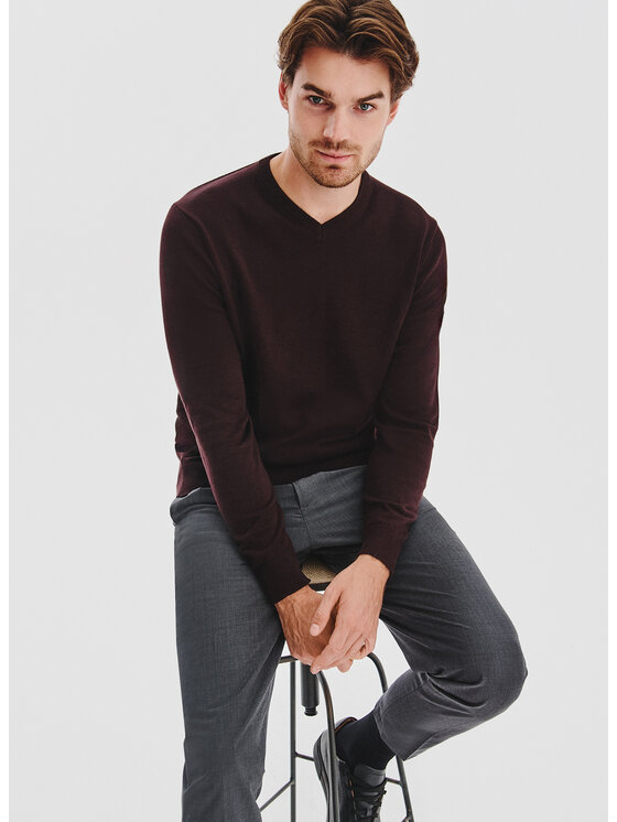 Pako Lorente Pako Lorente Sweter P25WB-2X-027 Brązowy Classic Fit