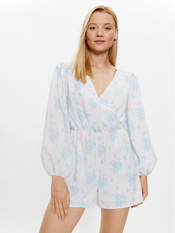 Glamorous Salopetă TM0699 Alb Regular Fit