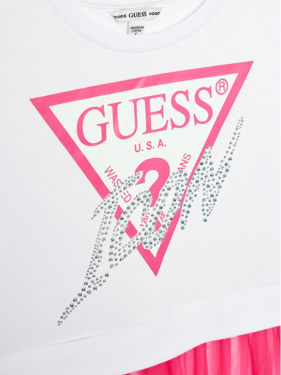 Guess Guess Sukienka codzienna J4YK06 KB8R0 Biały Regular Fit