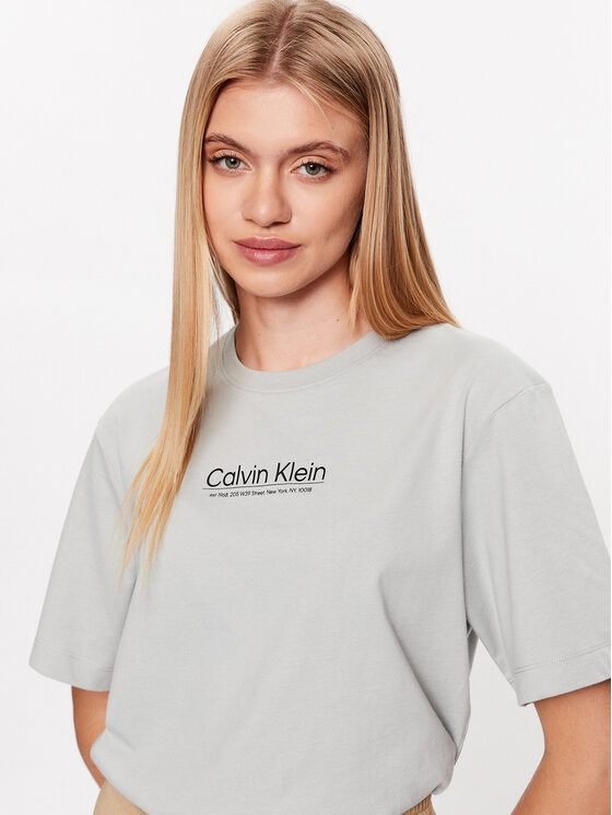Calvin Klein Calvin Klein Футболка Coordinates Logo Graphic K20K204996 Сірий Relaxed Fit