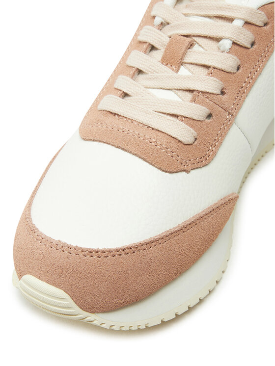 Calvin Klein Jeans Calvin Klein Jeans Sneakersy Runner Laceup Low Mix Mg YW0YW01798 Bílá