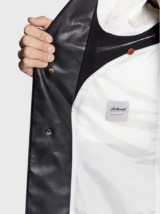 CG - CLUB of GENTS CG - CLUB of GENTS Palton de lână Piper-K 254001-001 Negru Slim Fit