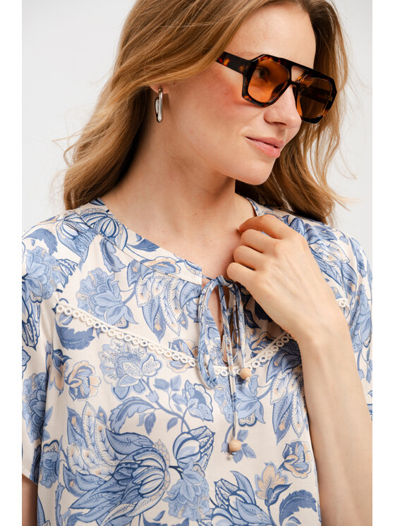 blue shadow blue shadow Bluzka Gala Niebieski Regular Fit