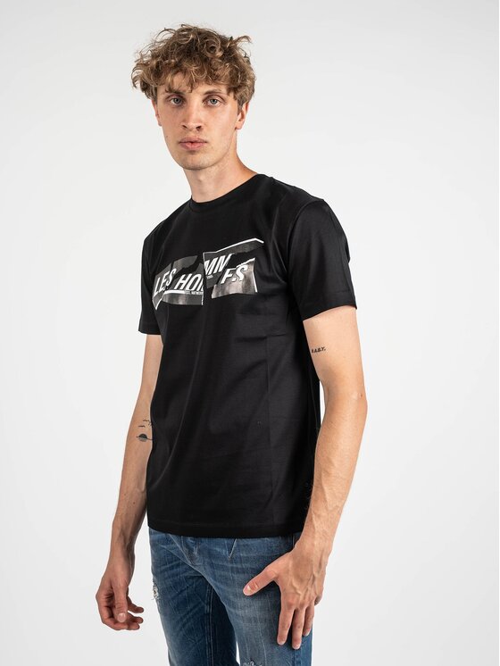 Les Hommes Les Hommes T-Shirt LLT202-717P | Round Neck T-Shirt Μαύρο Regular Fit