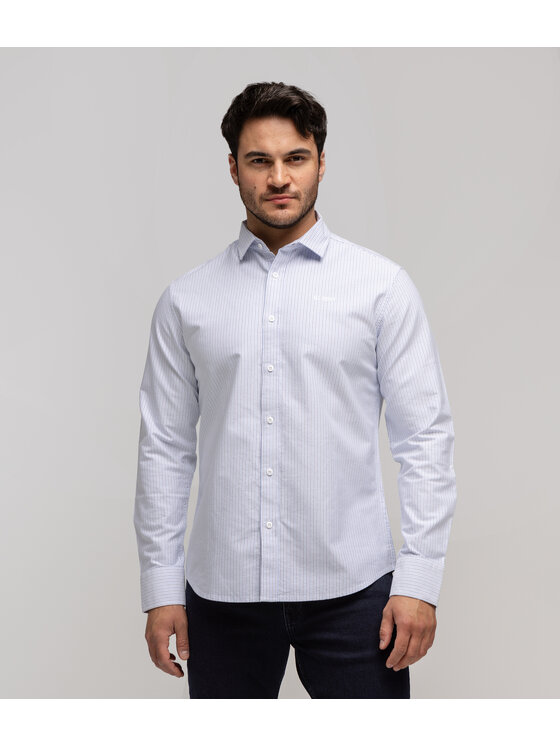 Lee Cooper Lee Cooper Koszula LIAM OXFORD Biały Slim Fit