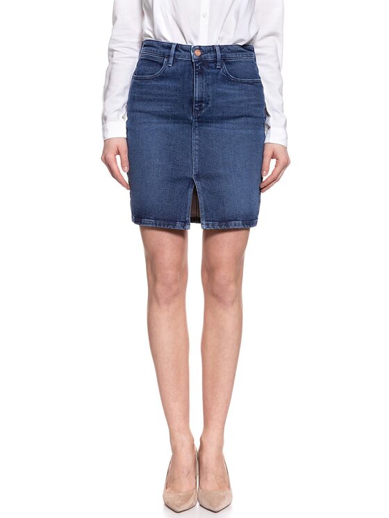 Wrangler Wrangler Minigonna MIDI PENCIL SKIRT Blu Regular Fit
