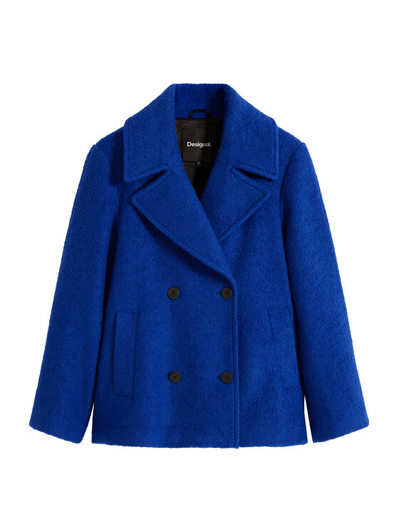 Desigual Desigual Cappotto di lana Shortcolor 25WWEW11 Blu Regular Fit