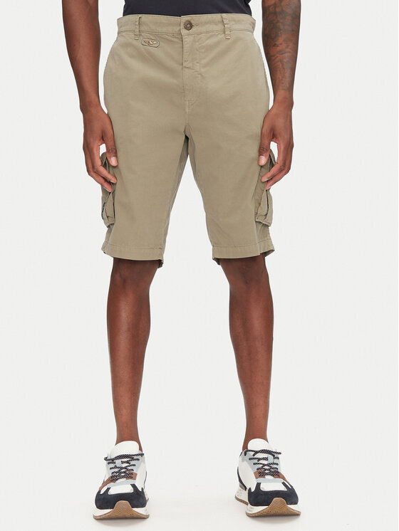 Aeronautica Militare Bavlnené šortky 251BE066CT1122 Kaki Regular Fit