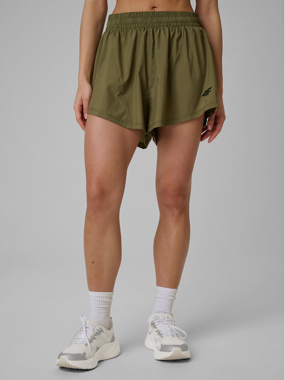 4F 4F Szorty sportowe SOLAR PUNK Khaki Regular Fit