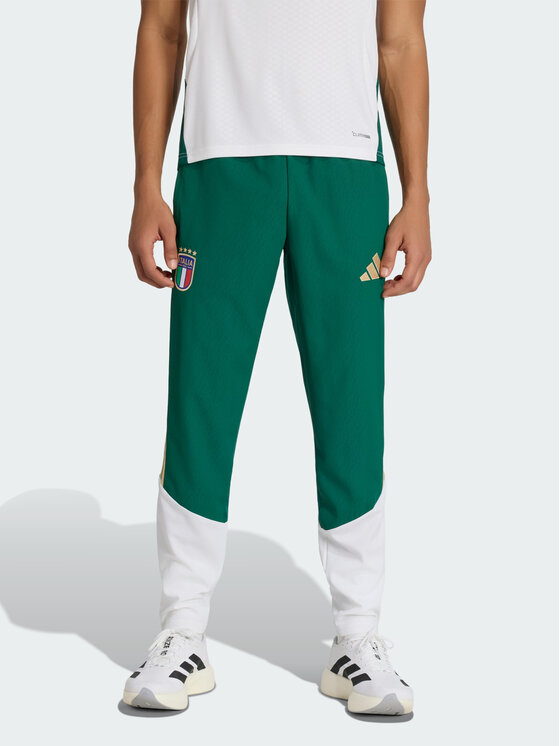 adidas adidas Spodnie materiałowe 161631 Zielony Regular Fit