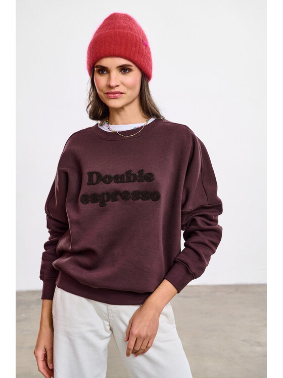 NAOKO NAOKO Bluza Double Espresso Brązowy Reglan Fit