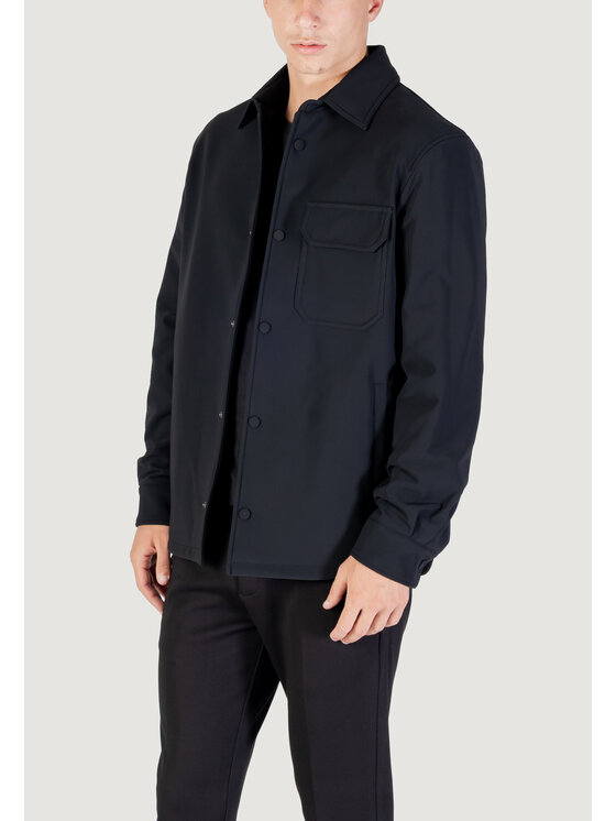 Antony Morato Antony Morato Πουκάμισο REGULAR FIT WITH LOGOED METAL BADGE Μαύρο Regular Fit