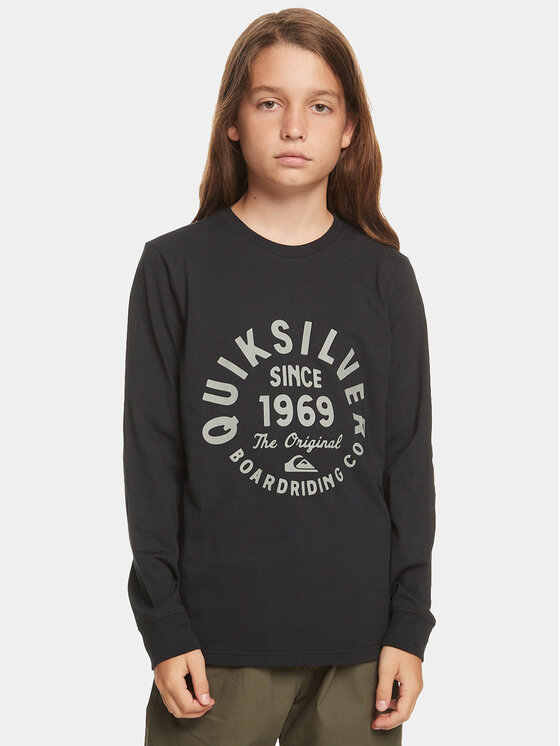 Quiksilver Quiksilver Bluză Circlescriptfro Tees EQBZT04668 Negru Regular Fit