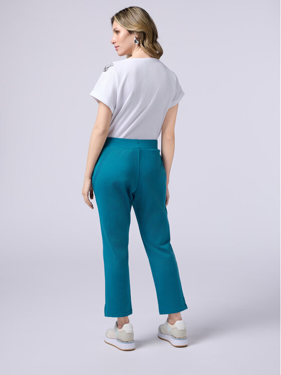 Oltre Oltre Spodnie materiałowe P985J102288N024 Turkusowy Regular Fit