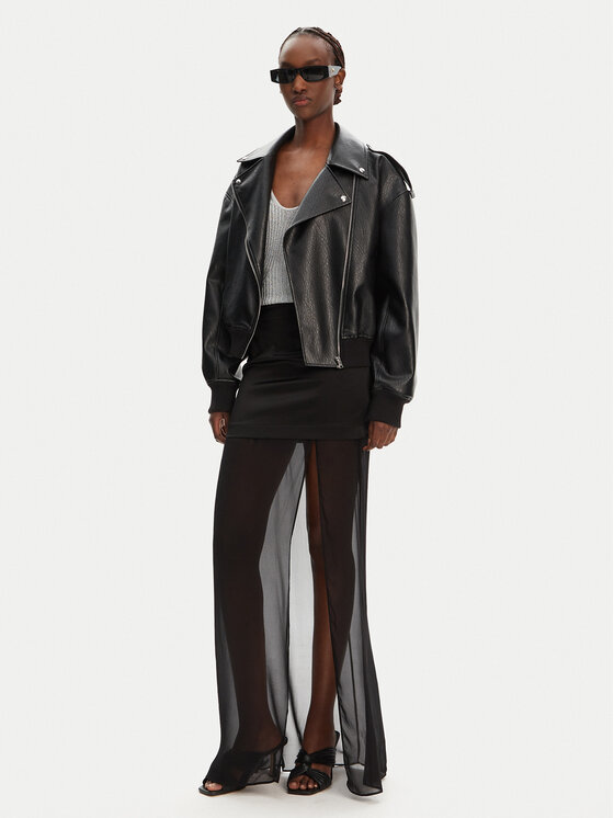 PINKO PINKO Maksiseelik Gaerzetta 104686 A2CO Must Regular Fit