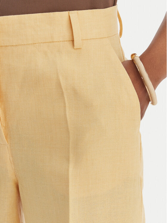 Weekend Max Mara Weekend Max Mara Auduma bikses Malizia 2615131112 Dzeltens Straight Fit