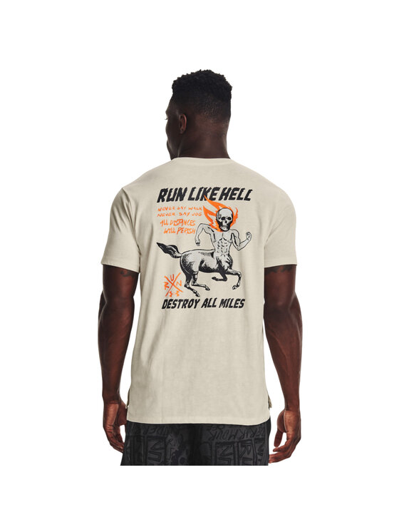 Under Armour Under Armour T-shirt Under Armour Destroy All Miles Tee Beige Slim Fit