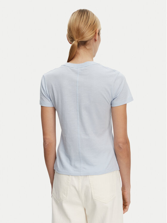 Tommy Hilfiger Tommy Hilfiger Tricou Slub WW0WW44433 Albastru celest Slim Fit