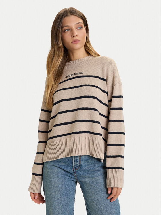 Guess Jeans Guess Jeans Kampsun W5BR03 Z3HM1 Beež Relaxed Fit