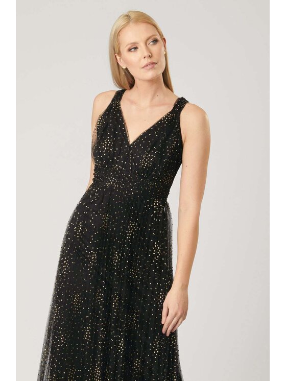 QUIOSQUE QUIOSQUE Každodenní šaty TWIST DRESS Černá Regular Fit