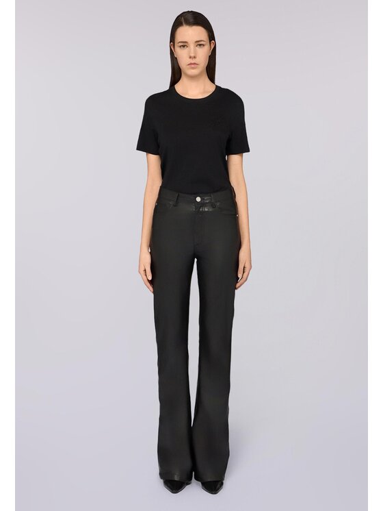Trussardi Trussardi Pantaloni di pelle P324A002272N033 Nero Flare Fit