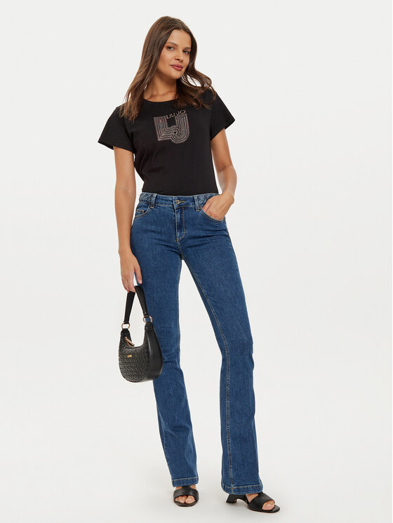 Liu Jo Liu Jo T-shirt TF4209 J6040 Crna Regular Fit
