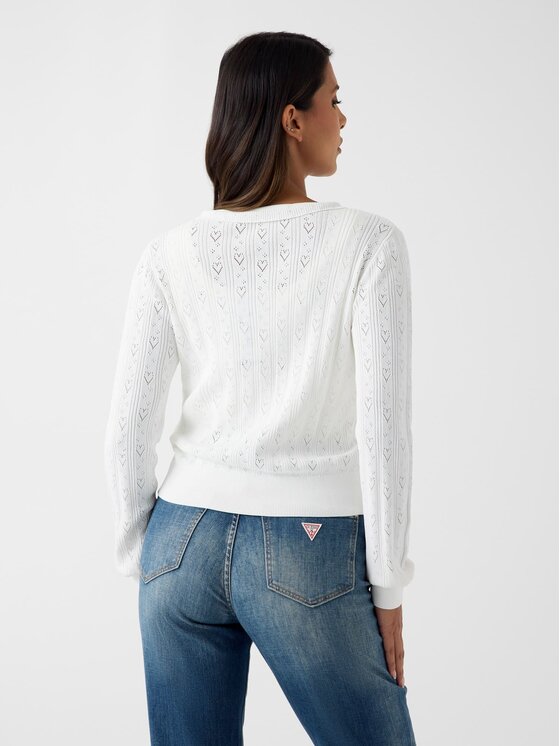 Guess Guess Sweter 182652 Biały Classic Fit