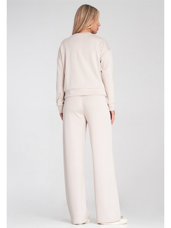 FIGL FIGL Bluza M1202 Beżowy Regular Fit